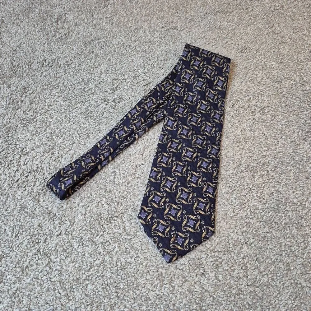 Valentino Silk Tie Geometric Men Necktie Italy